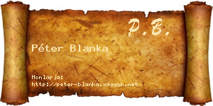 Péter Blanka névjegykártya