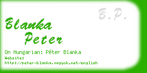 blanka peter business card